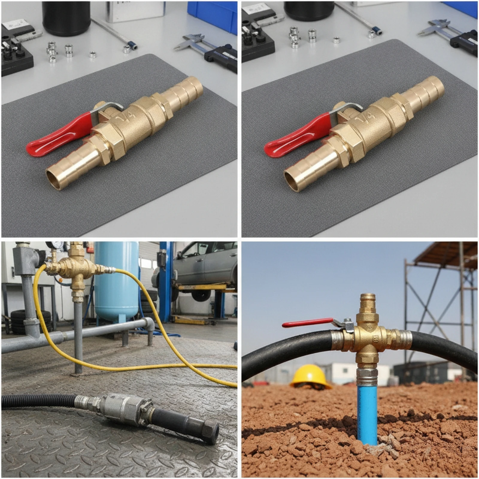 Brass Ball Valve with Lever Handle Quick Shutoff Inline Air Valve with Hose Barb Hose Barb Fitting Pneumatic Compact for DIYers - view 5