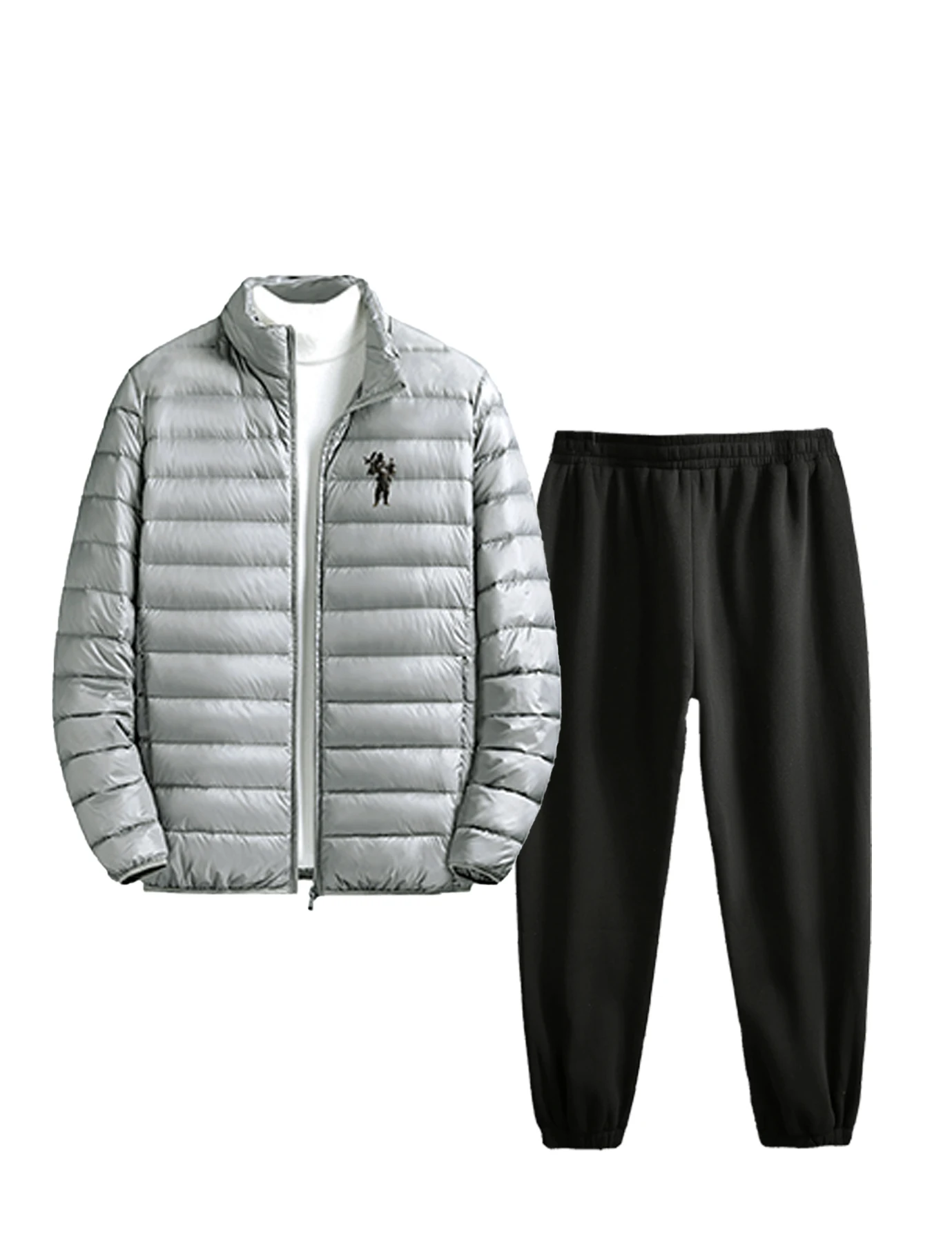 

Men's winter cotton-padded jacket and long pants set, warm and versatile, one set for daily outings
