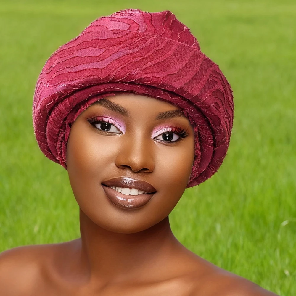 

Африканский головной убор Auto Gele, нигерийский гелевый мусульманский хиджаб, женский платок, капот, повязка на голову, готовая тюрбан, кепка, тюрбан, шляпа Mujer