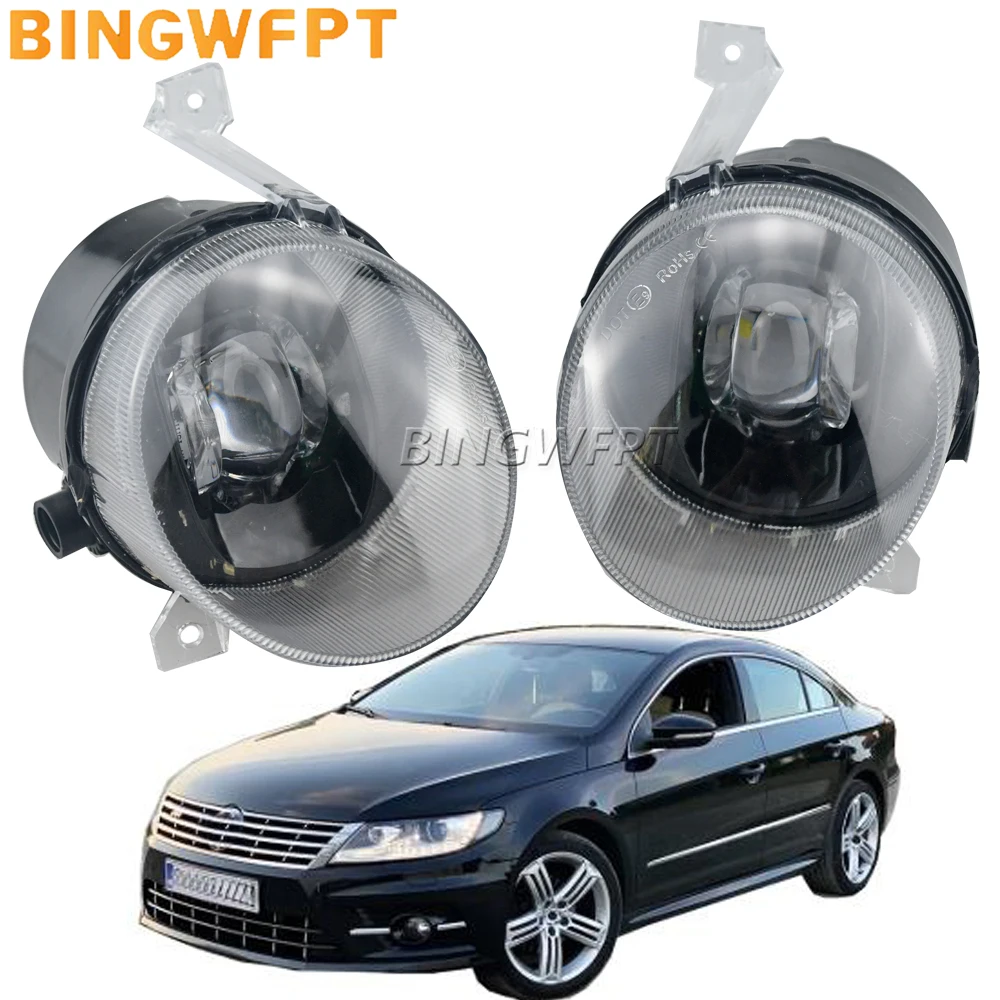 Car Right + Left Fog Light Assembly For Volkswagen VW CC Passat CC R-line 2012-2016 (Not fit Facelift) LED Fog Driving Lamp