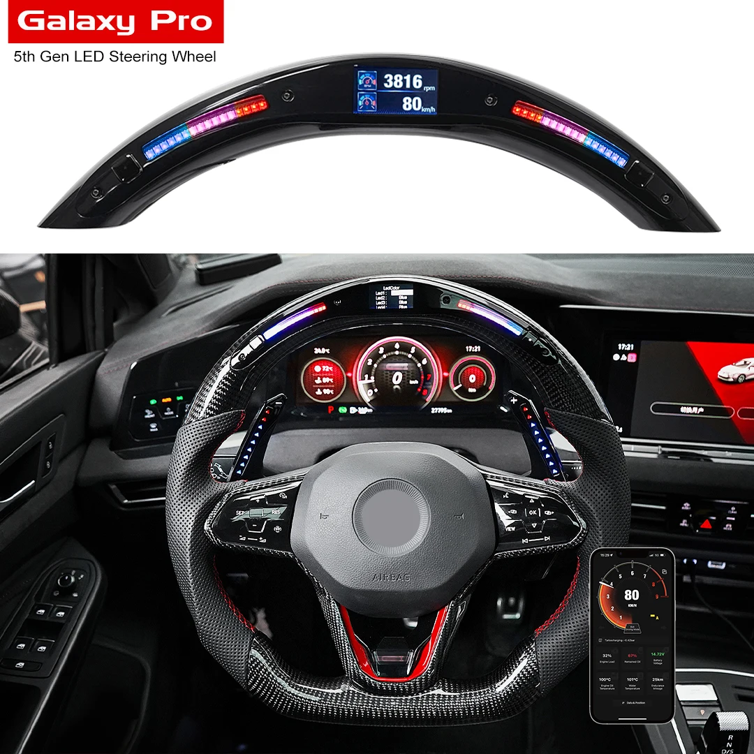 4th Gen LED Performance Steering Wheel Race Digital Display Shift Indicator Lights OBD2 Module Kits Car Accessories