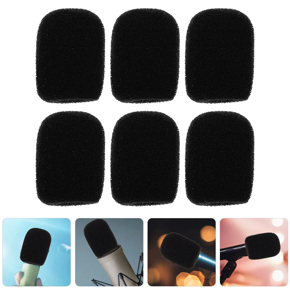 6Pcs Microphone Sponge Cover Universal Mic Protective Cover for Handheld Stage Conference Ktv Singing Windscreen