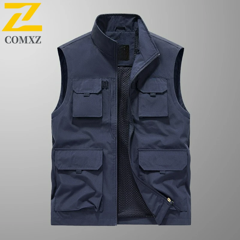 Men Fishing Gilet 2025 New Lightweight Outdoor Multi Pocket Sleeveless Waistcoat Apparel Sporty Casual Adventure Breathable Vest