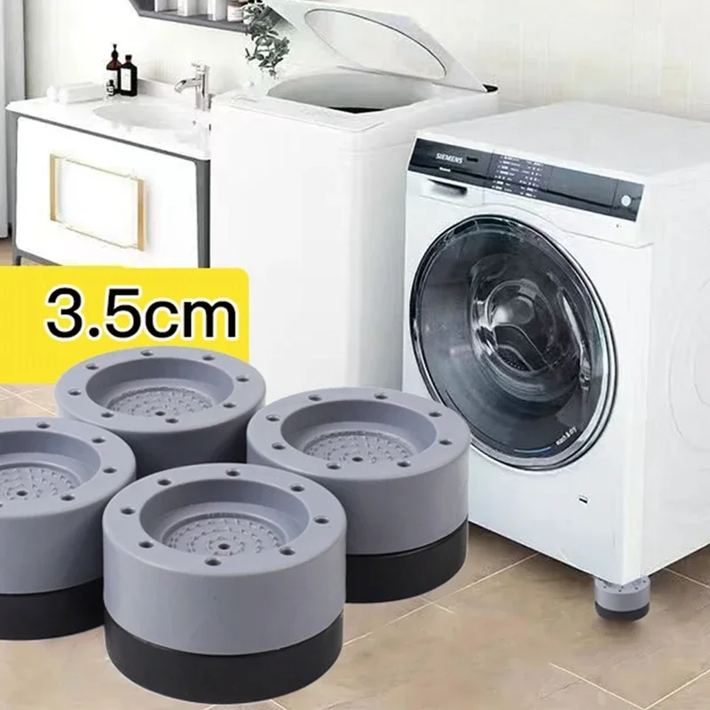 4PCS Universal Washing Machine Rubber Feet Pad Mat Anti-vibration Pad Noise-reducing Furniture Refrigerator Lifting Foot Base