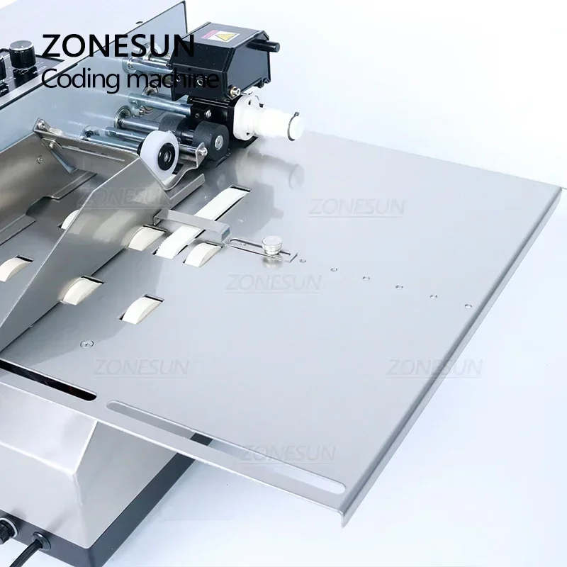 ZONESUN ZS-MY380FW Stainless Steel Shell Wide Type Solid Ink Roller Coding Machine Box Bag Date Label Printing Machine Packer