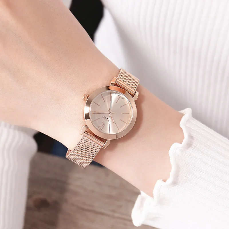 ساعة يد نسائية جديدة بحزام فولاذي، مناسبة للطالبات، طراز كوري، بسيطة وعصرية، هدية رائعة للنساء. #4
