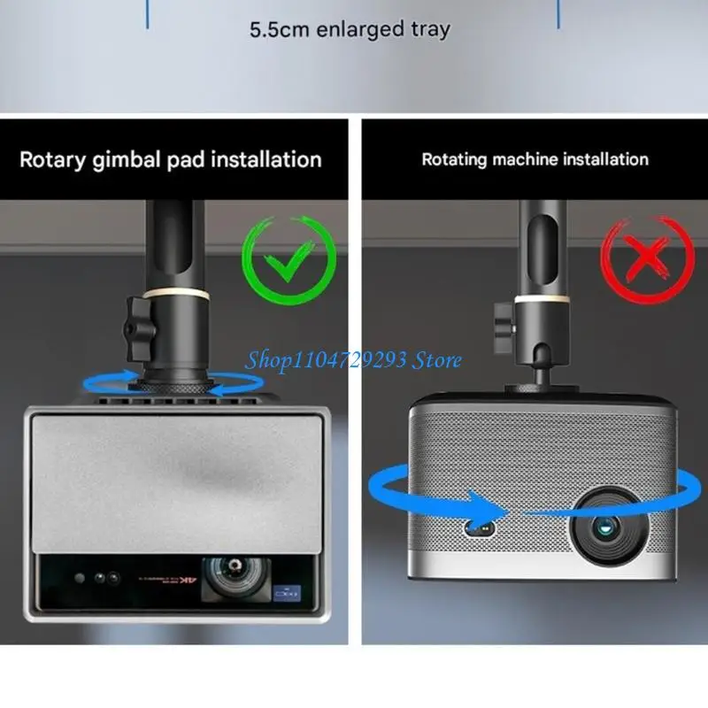 Y2GD Universal Bracket Projectors Ceiling Mount for Fast Home Theater or Meeting Room Deployments 360°Angle Rotatable Stand
