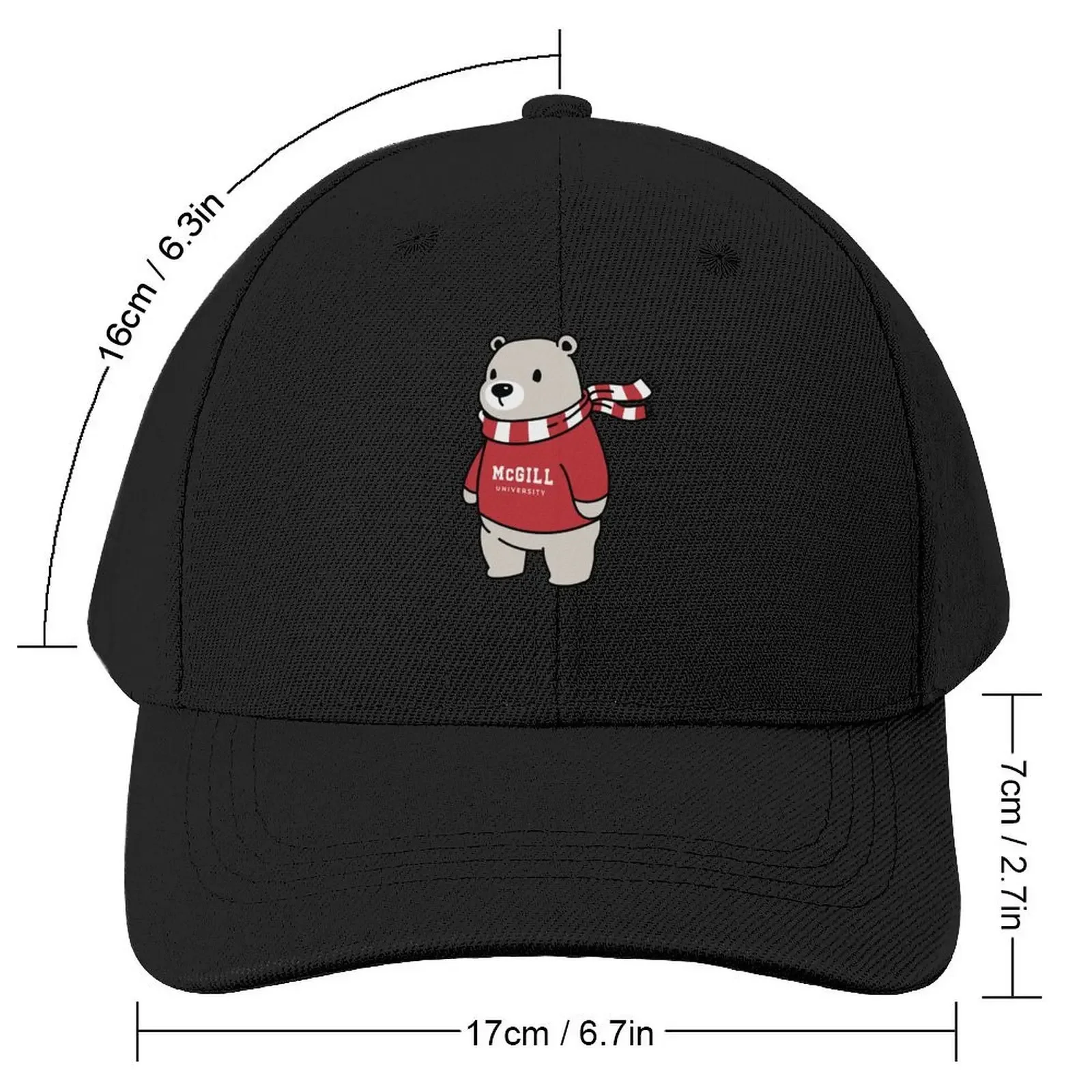 McGill University Bear With Sweater, marty, mcgill university logo, canadian university, martlet, french - james mc Baseball Cap