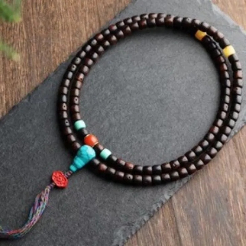 Moon Bodhi Straight-Cut Black Gold Jade-Like Old Material Bracelet