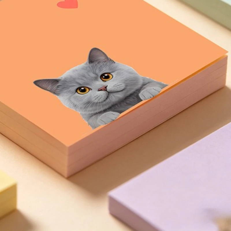 9 books Cat Sticky Notes with Random Patterns, Featuring an Instagram Style Soft, Cute, Suitable for Decorating Student Accounts