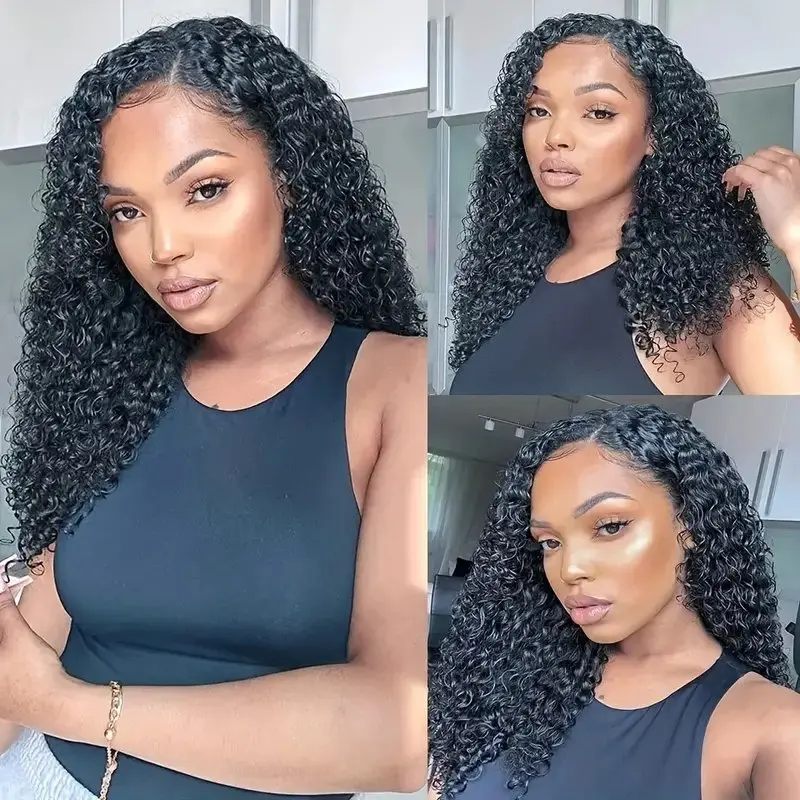 13x6 Lace Front Deep Wave 22 40 Inch 5x5 Glueless 150% Curly Natural Black Frontal Full Wig For Women Human Hair Wigs