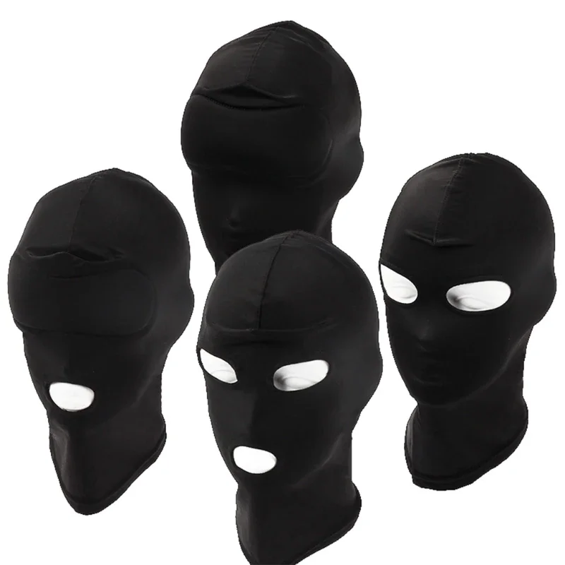 Adult Open Eye Mouth Headgear Mask Hood Blindfold Full for Head Cover BDSM Sex T