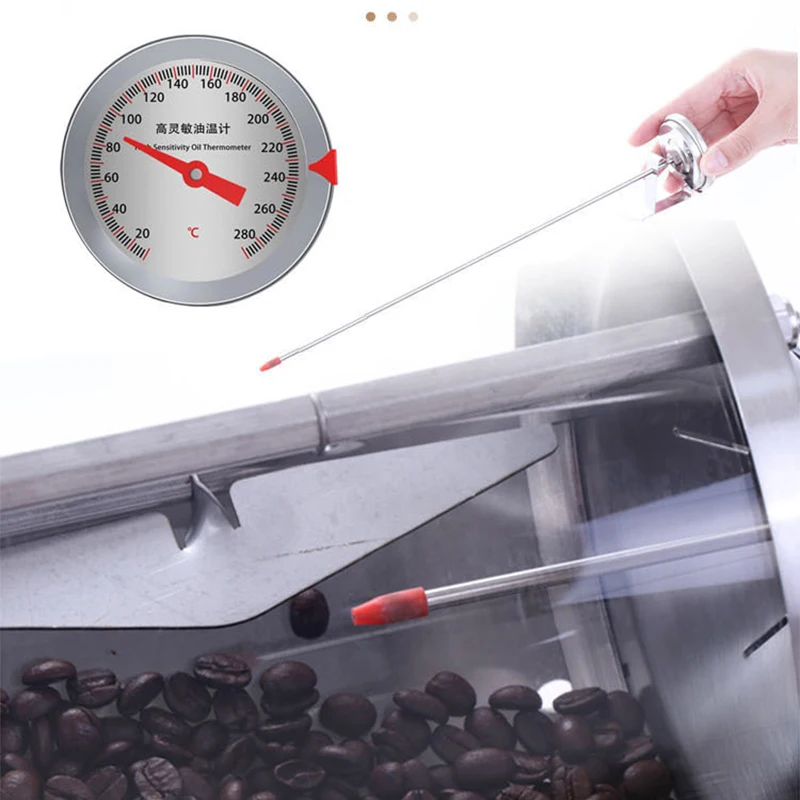 محمصة القهوة المنزلية التجارية محمصة حبوب البن الحرارية مقاومة درجات الحرارة العالية الكوارتز الزجاج طبل AS3-S400 1200 واط #4