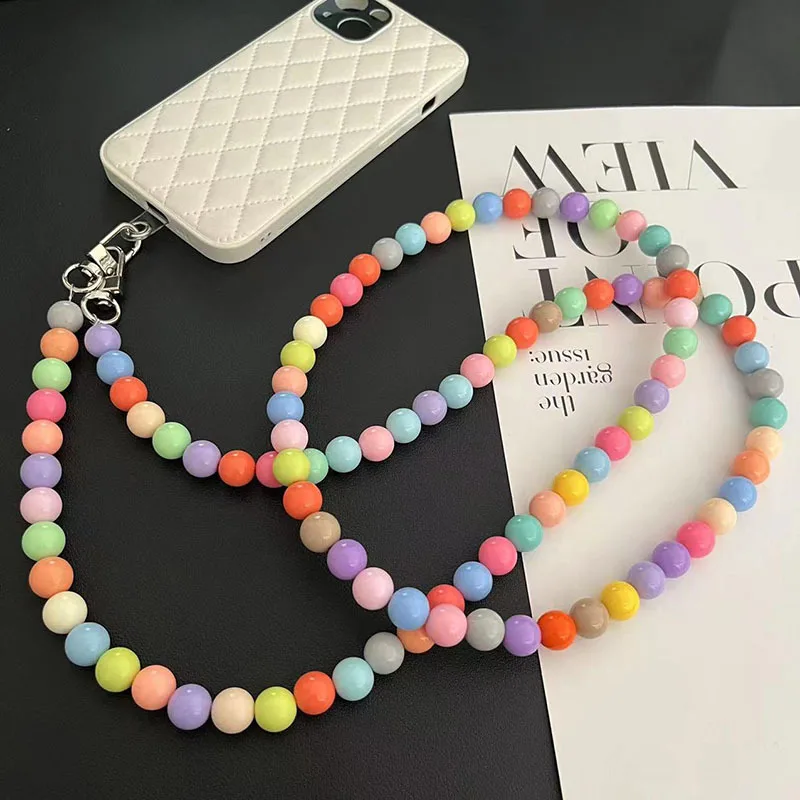 Acrylic Beaded Sling Rope Bag Replacement Chain, Removable Mobile Phone Case, Universal Gasket, Same Color