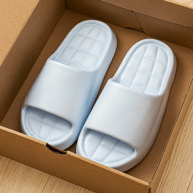 Fashion Women's Slippers Summer Indoor Solid Color Thick Soft Bottom Non-slip Cotton Home Leisure Shoes Couple image 4