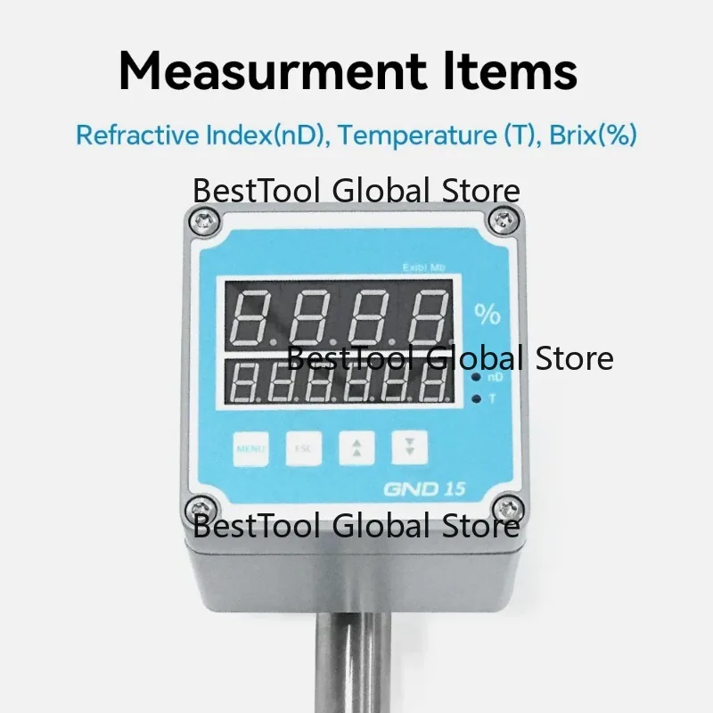 Industrial Process Online Refractometer, Long Rod Immersion Beverage Brix Content Analyzer Monitor