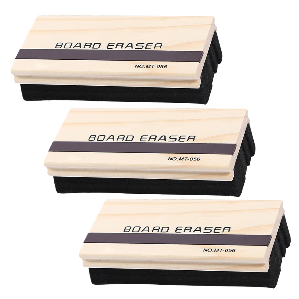 

3 Pcs Blackboard Eraser Strips Chalkboard Rubber Cleaner Wood Magnetic Dry Erase Erasers Kids Teachers Home Offices Dust Free