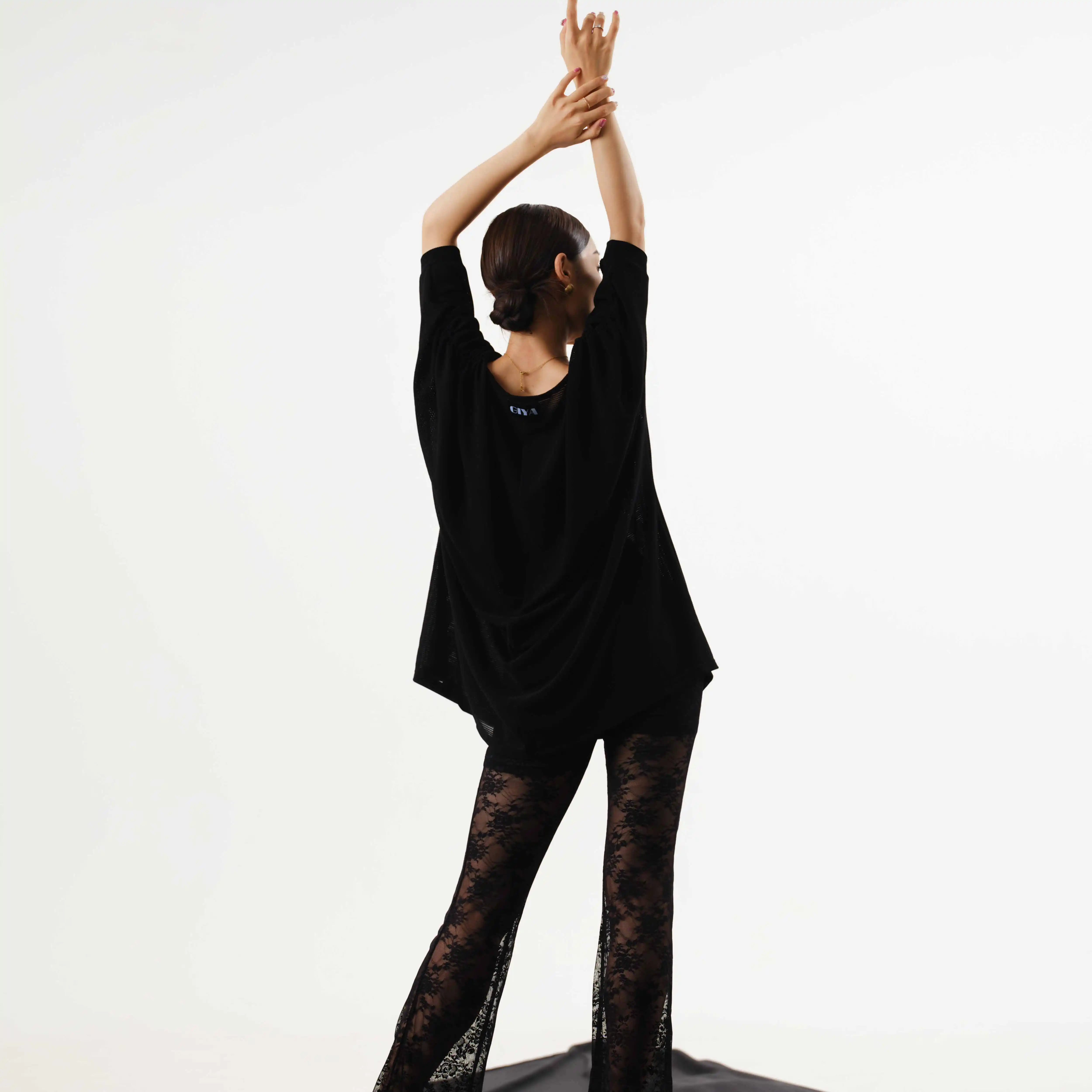 Losse Latin Dance Tops Vrouwen V-hals Korte Mouwen Praktijk Kleding Volwassen Rumba Samba Salsa Dansvoorstelling Kleding DNV24384