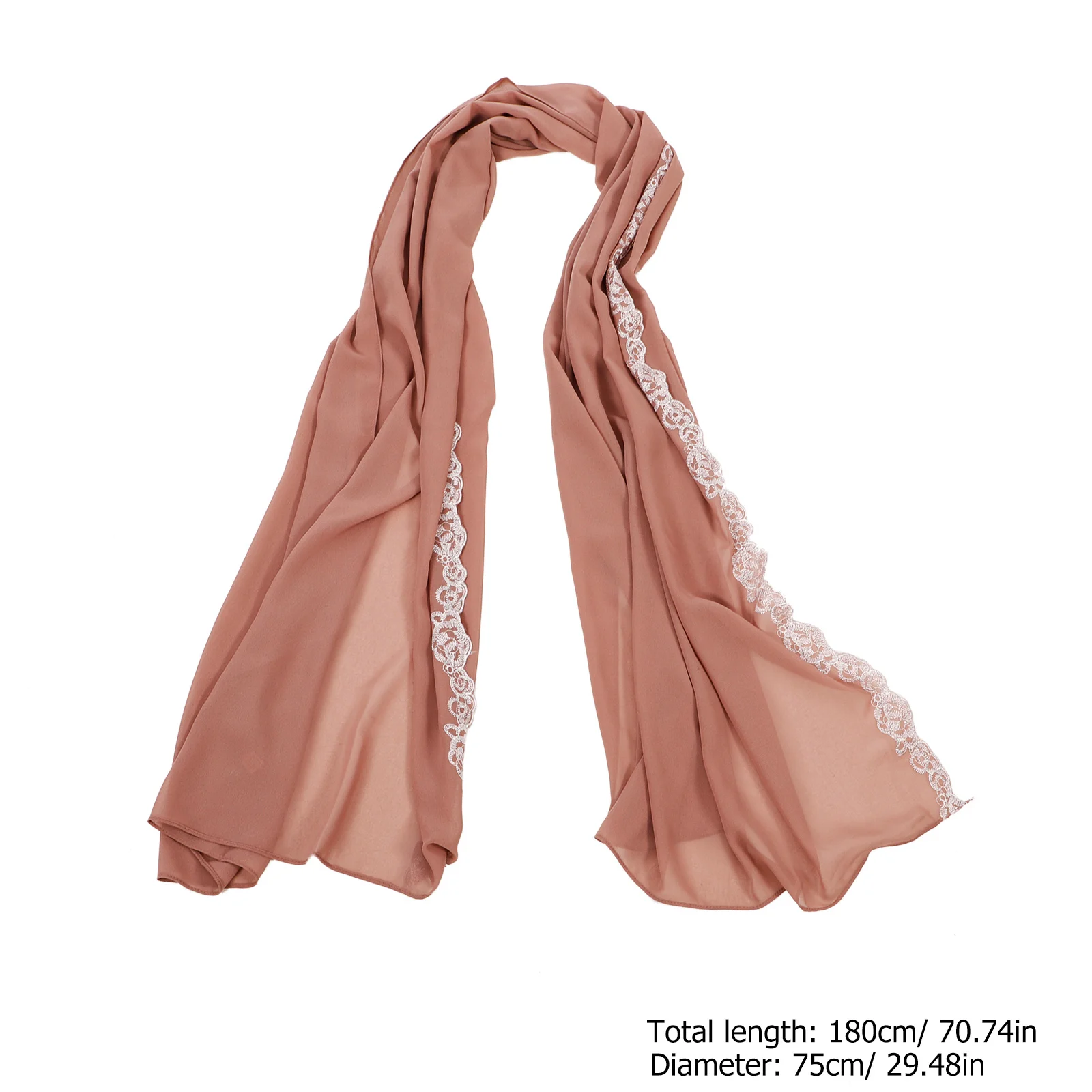 لؤلؤة الشيفون المرأة الحجاب وشاح لينة خفيفة الوزن الدانتيل الزخرفية وشاح الرأس أنيقة النمط العربي الدانتيل الحجاب النساء الأوشحة #3