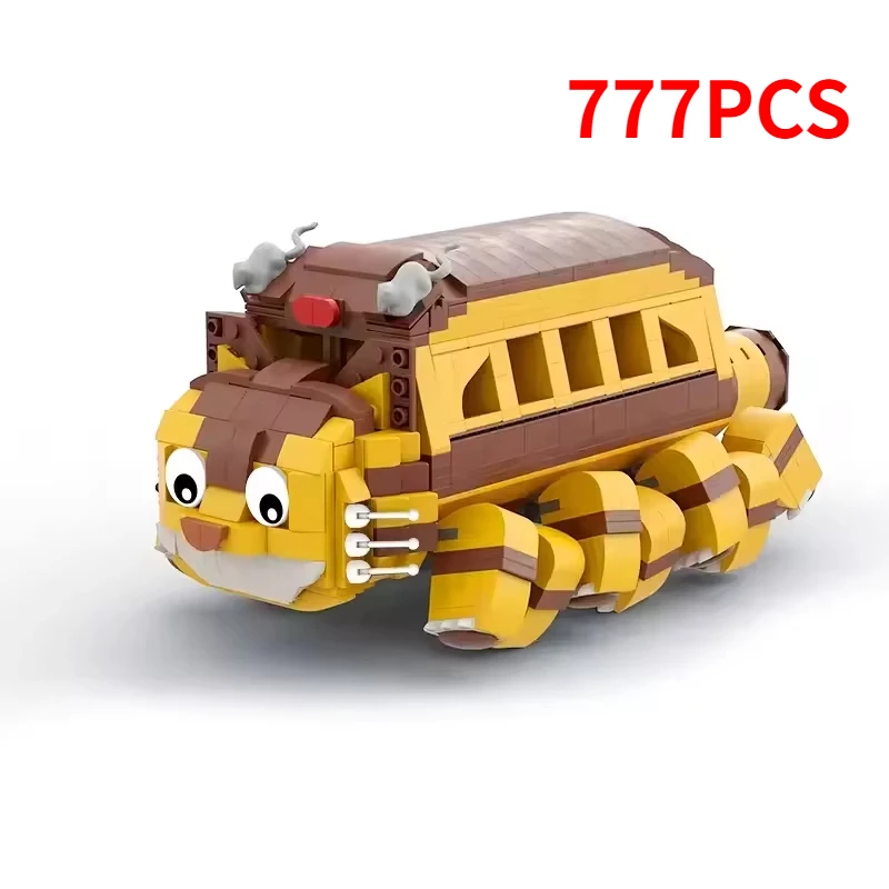 Anime Accessories Cat Bus Building Blocks MOC Classic Anime Cartoon Cute Car Assembly Model Puzzle Kids Toy Boy Birthday Gift