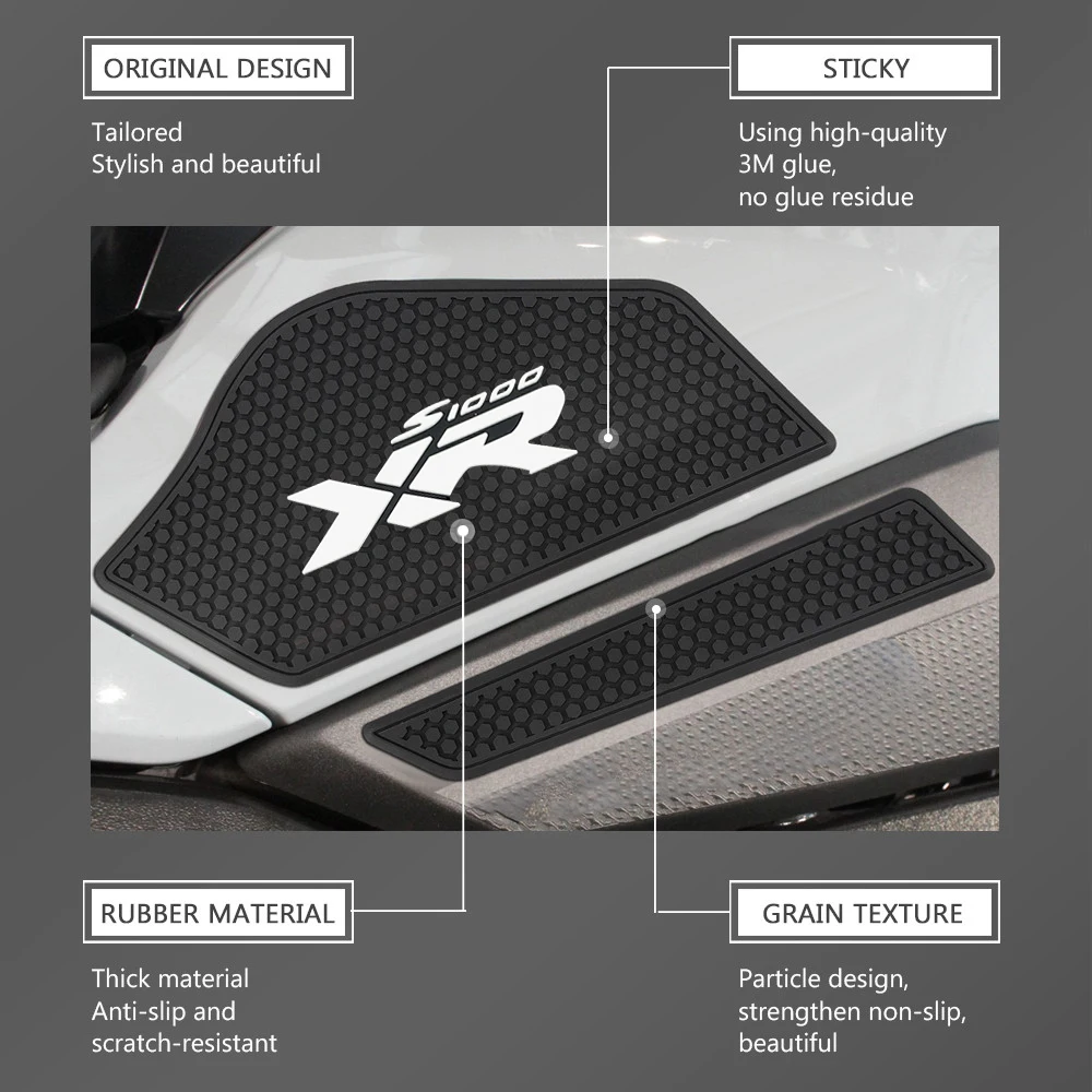 Almofada lateral do tanque de combustível da motocicleta, adesivos do protetor do tanque, almofada de tração do aperto do joelho, S1000XR, S 1000 XR, 2020-2021