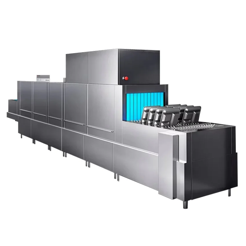 

Полностью автоматическая коммерческая посудомоечная машина с длинным драконом, интегрированная чистящая машина, дезинфекция, сушка для электрического отеля