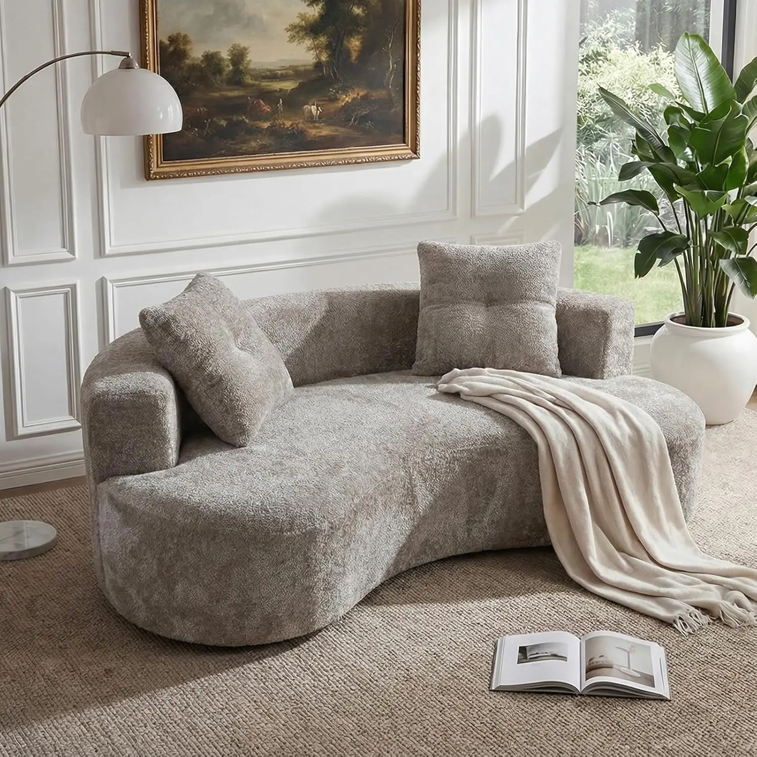 Modern Curved Boneless Sofa, 80