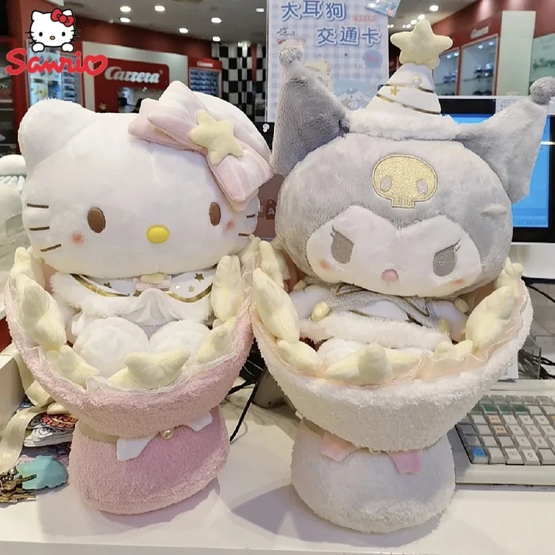 

MINISO Sanrio Kuromi Mymelody Cinnamoroll Мультфильм Плюшевая фотография Милая Валентина фотография Цветы Подарки