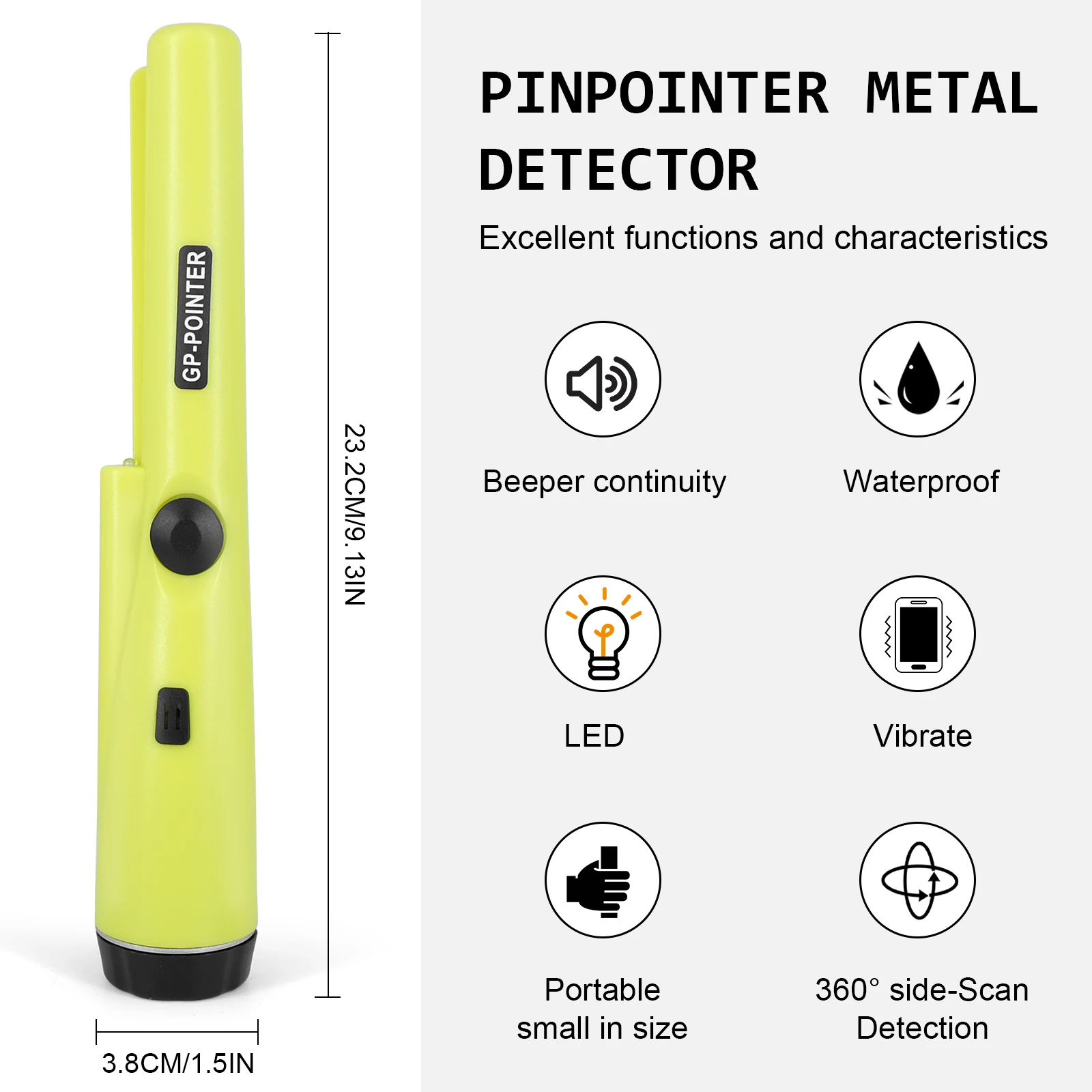 Detector de Metales profesional, puntero preciso, resistente al agua, varilla de posicionamiento, puntero GP, Detector de metales para monedas de oro y Metal