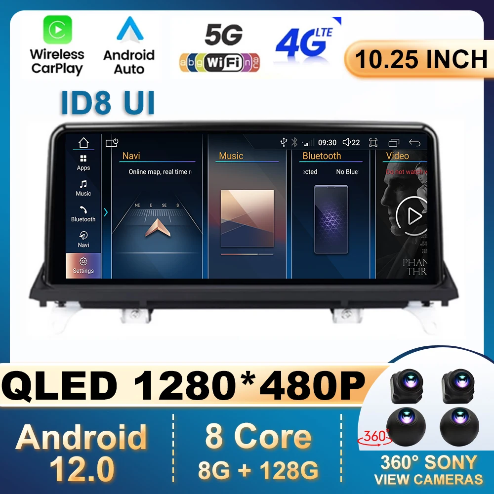 

10.25 Inch IPS Carplay 4G LTE Android 12 For BMW X1 F48 2016 2017 2018 NBT EVO System Auto Car Multimedia Radio GPS Navigation