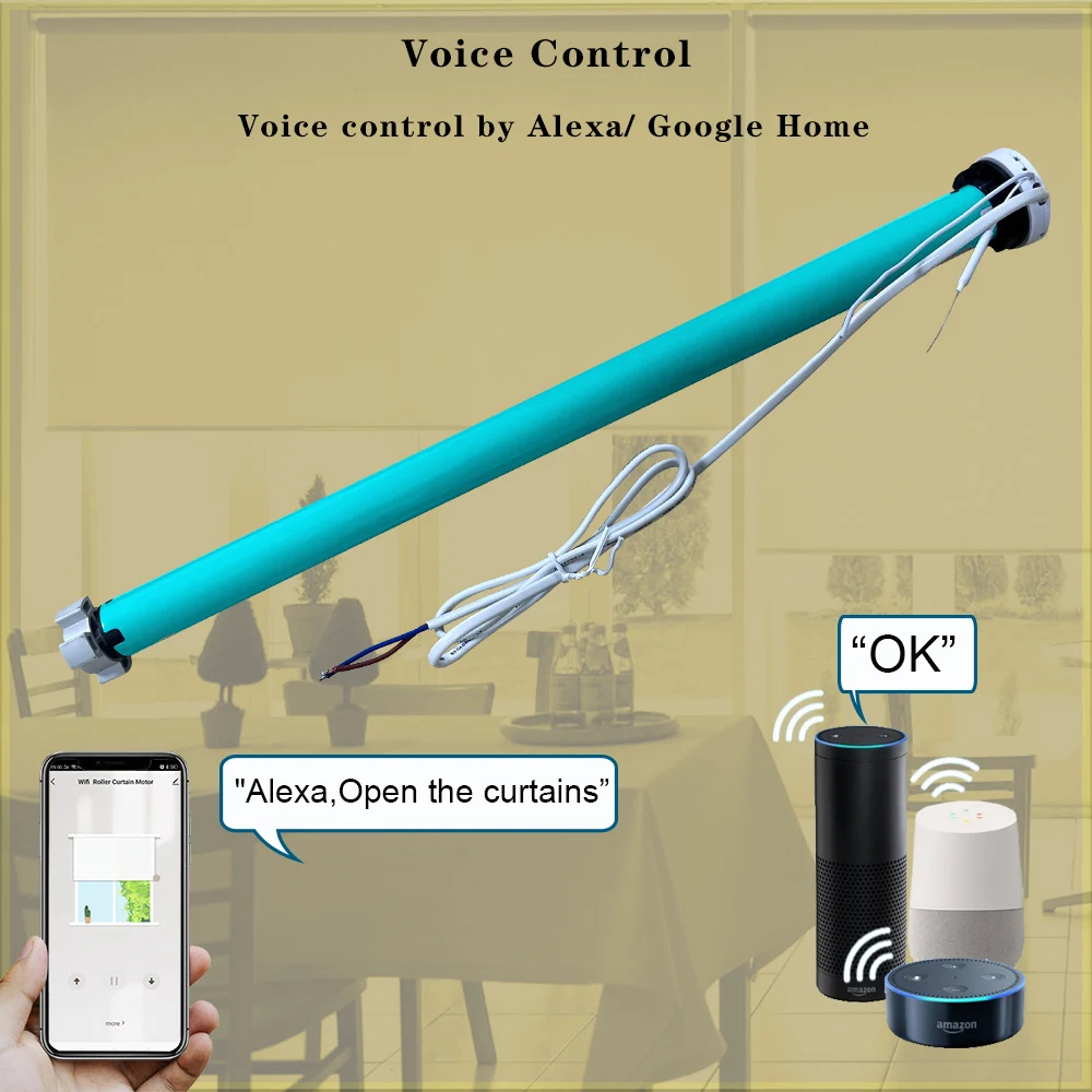 Tuya Zigbee Roller Shutter Motor Blinds AC100-240V for 37 38mm Tube Work Alexa Google Home Automatic Electric Smart Curtains