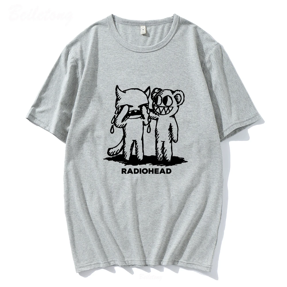 Radiohead T Shirt Men100% Cotton Indie Rock Band Boy Hip Hop Oversized Tops Summer Women Tee Vintage Children High Quality Print