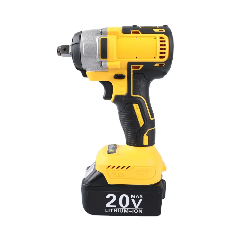 

Portable 1/2 Inch Electric Impact Wrench Square Head Lithium-Battery 20V Brushless Motor 350N.M Max 460W 1Kg