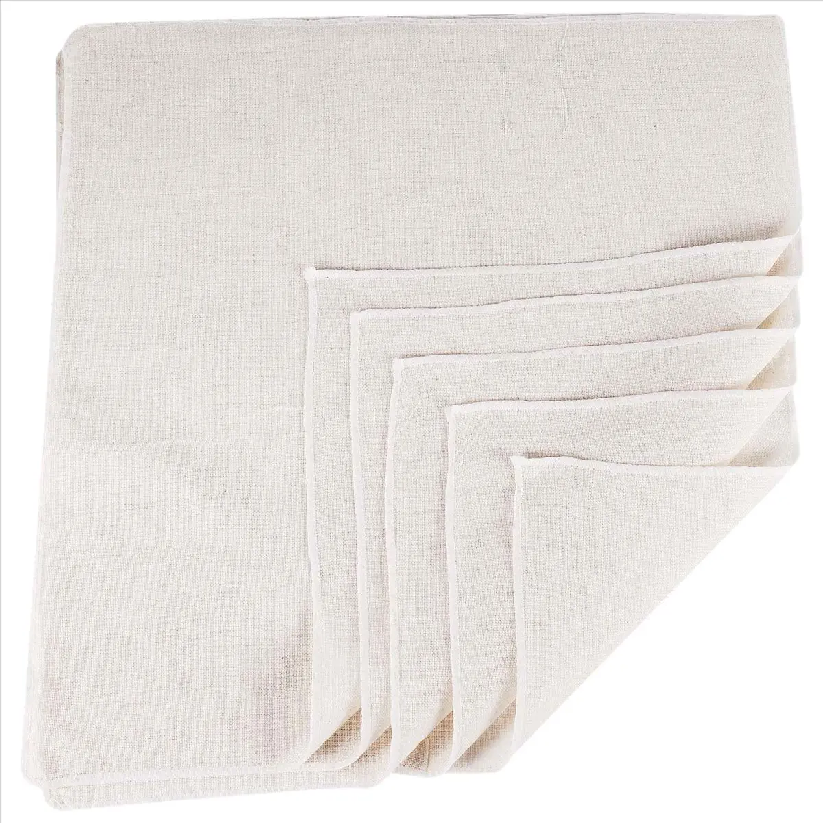 Muslin Cloths for Cooking, Pack of 5 (50X50CM), Unbleached, Cotton Reusable and Washable Cheese Cloths for Straining &LICG