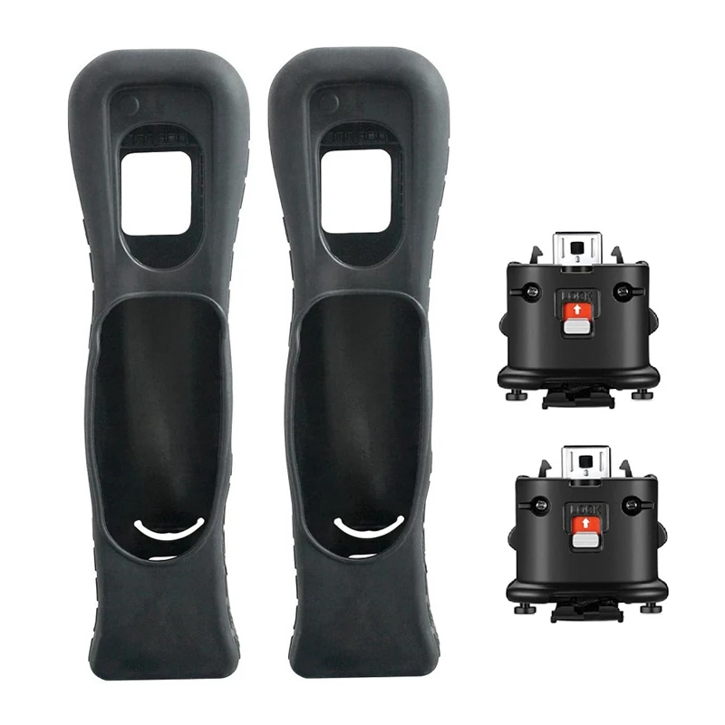 

B37B-2Pcs Motion Plus Adapter Accelerator With Silicon Case Motion Plus Sensor Controller Use For Wii Remote Controller