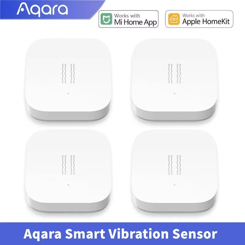 Sensor de vibração inteligente Aqara Sensor de choque de movimento Zigbee, alarme de detecção, giroscópio embutido para segurança doméstica, aplicativo Mi Home