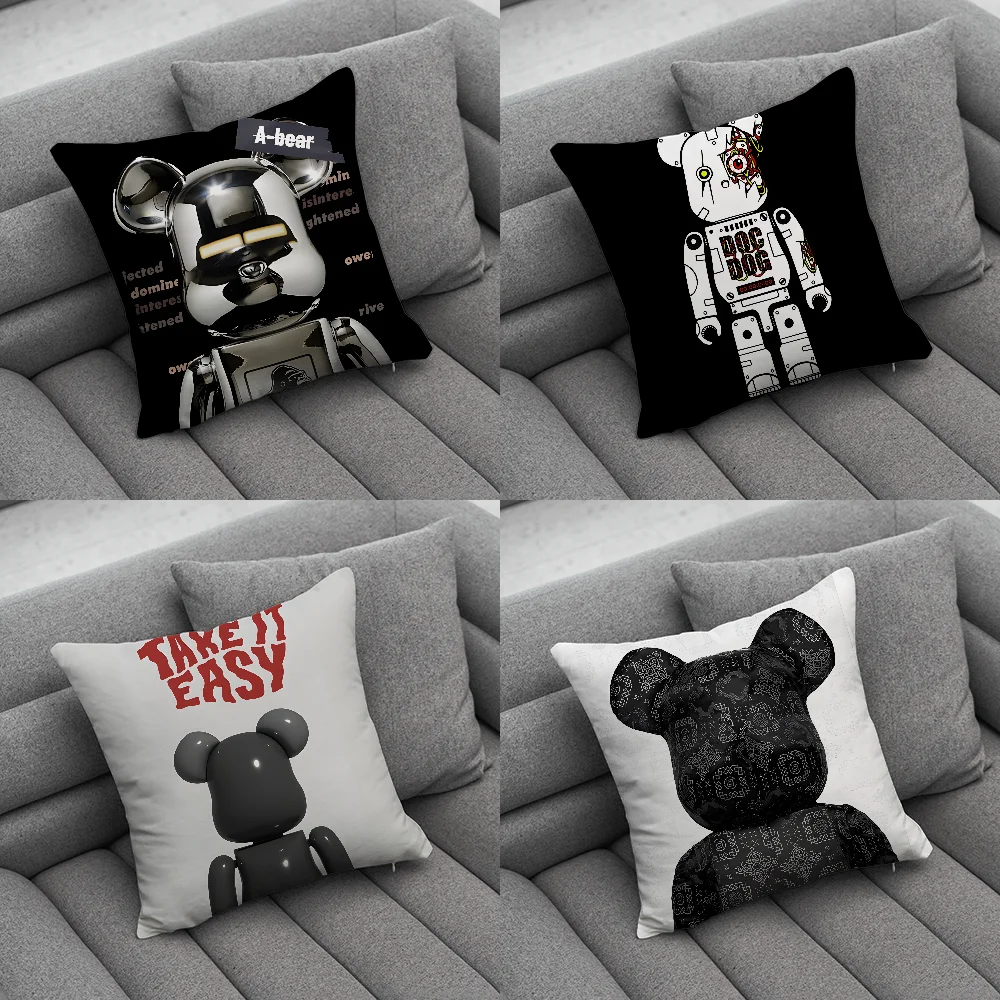 

Fashion B-BearbrickS Toy Pillow Case Soft Cushion Cases for Farmhouse Sofa Decor Home Decorations and Protector