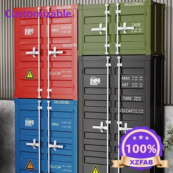 Factory Direct 2026 Container cabinets Industrial style lockers Wrought iron bedside tables Creative ornaments with locks Small