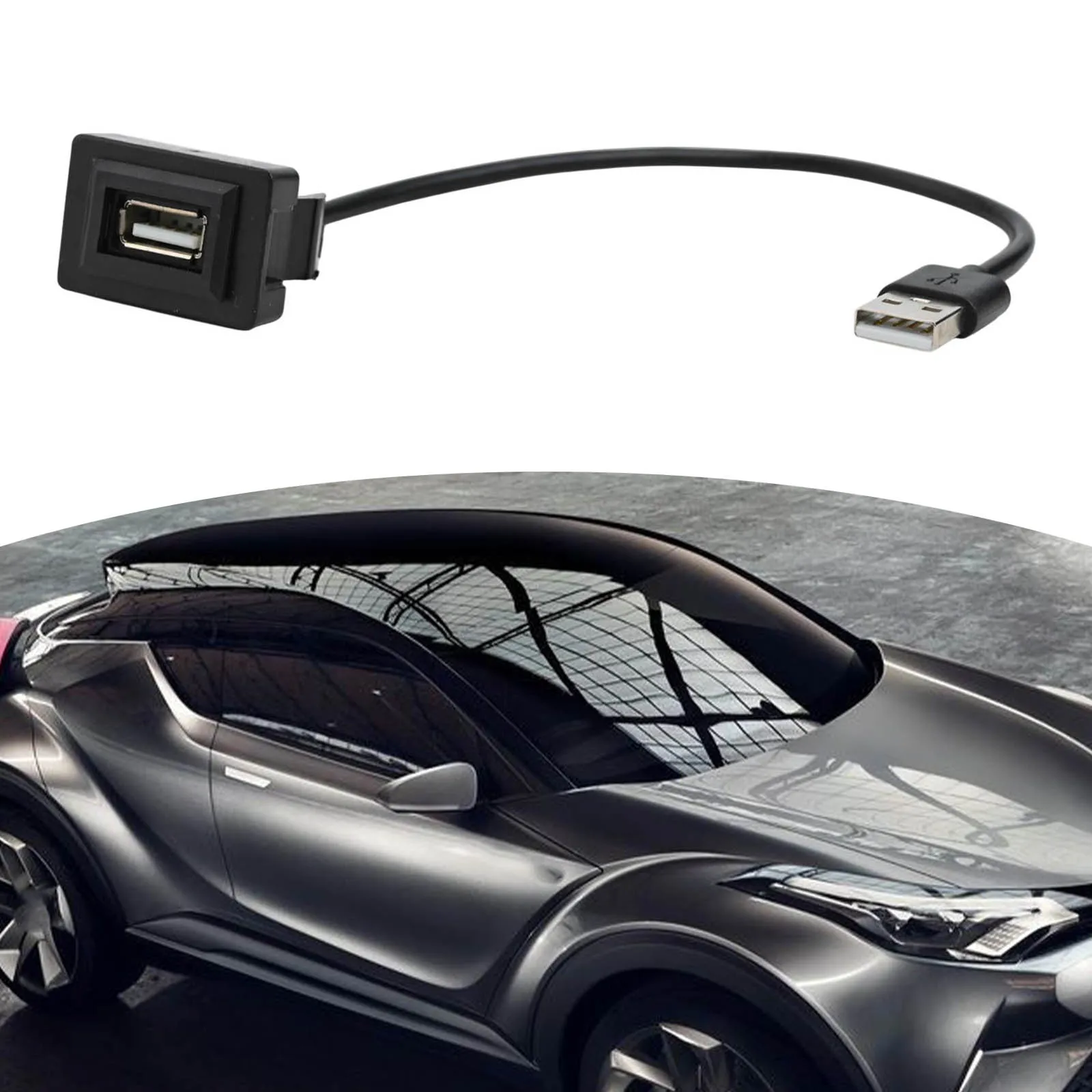 Cable Length of 200mm Allows Flexible Installation of the USB Passthrough in Various For Toyota Models\\\\\\\' Dashboards