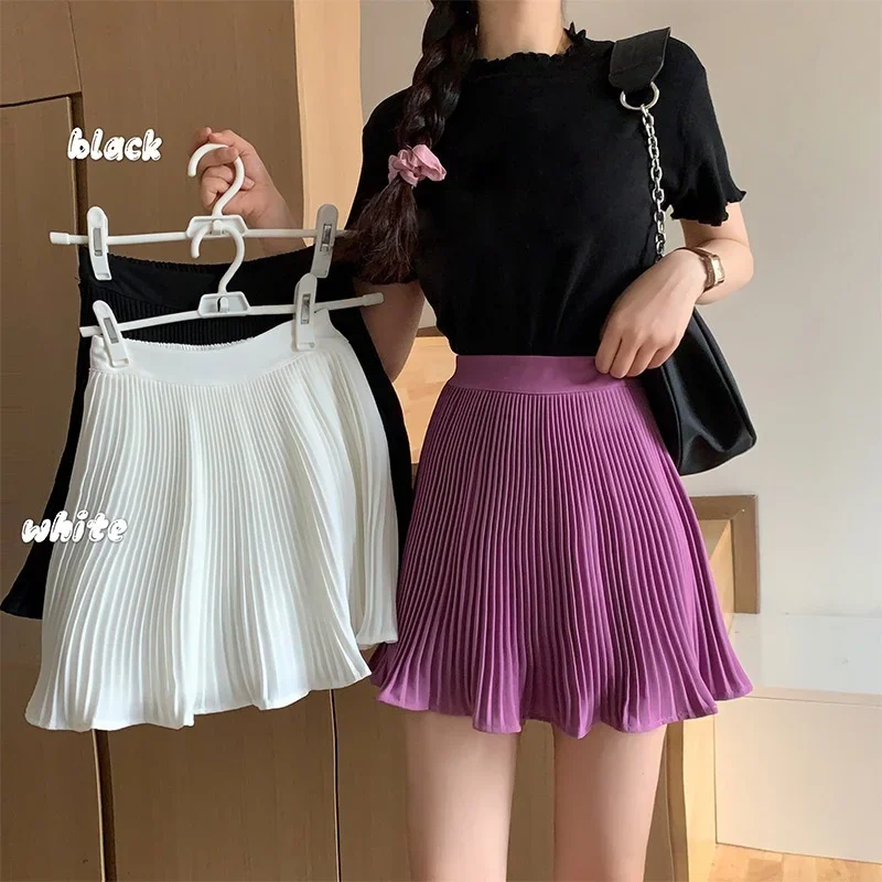 

Pleated Skirt Short Woman Elastic Waist Mini Skirts Sexy Mircro Summer Mini Tennis Skirt New