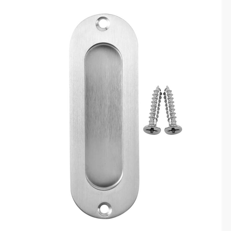 1Pcs Rectangular Face Fix Flush Recessed Sliding Door Pull Handle Stainless Steel