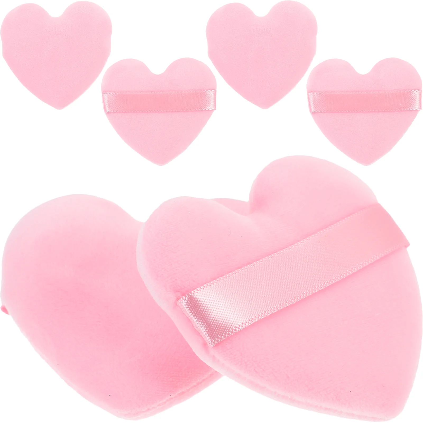6 stuks hartvorm kleine poederdons make-up voor gezicht foundation concealer losse poeder vinger bladerdeeg draagbaar