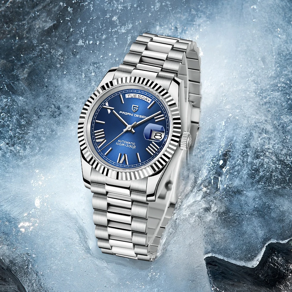 PAGANI DESIGN 2025 New Men's Watches Golden gray luxury Automatic Watch For Men ST16 Mechancial Wrist watch Men Stainless steel