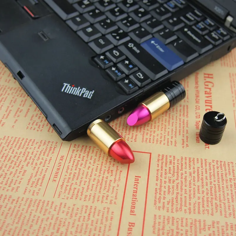 

Модель губной помады USB 2.0 Флэш-накопители 128 ГБ Металлический флэш-накопитель 64 ГБ Красная карта памяти Креативные подарки Мультяшный флэш-накопитель 32 ГБ 16 ГБ 4 ГБ