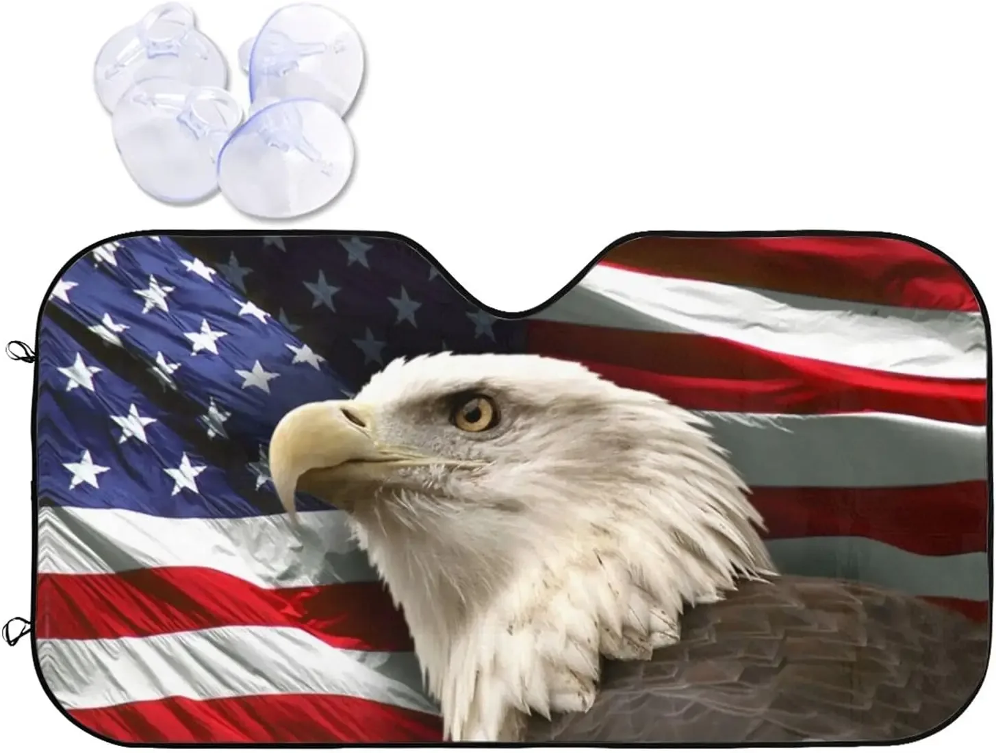 American Flag Eagle Staring Front Windshield Sun Shade Auto Sunshade for Car Truck SUV Blocks UV Rays Sun Visor Protector