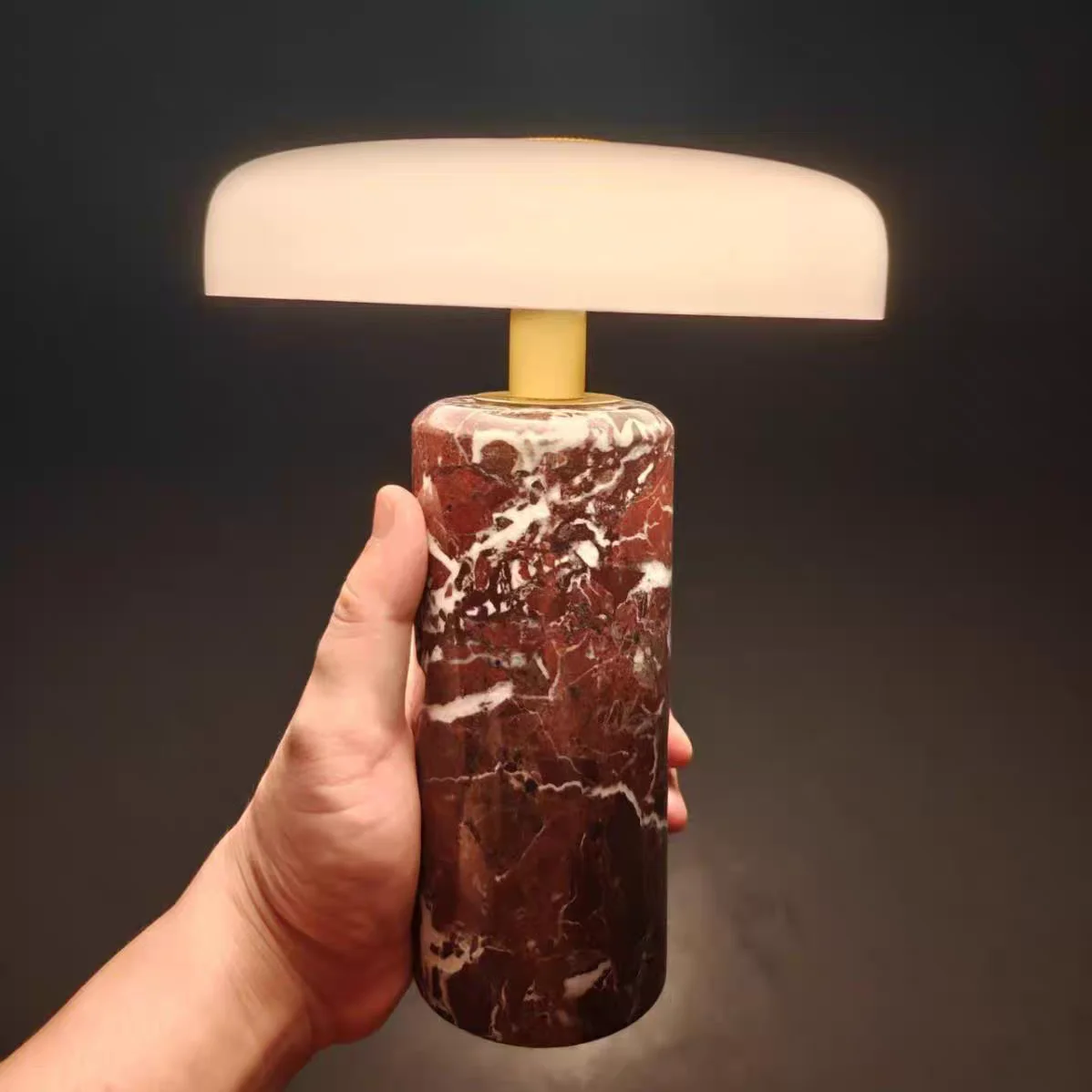 Creative Mini Table Light Natural Green Red White Black Marble White Orange Glass USB Charging Bedside Lamp For Room Parlor