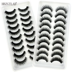 100 Pairs Multipack 3D Soft Mink Hair False Eyelashes Handmade Wispy Fluffy Long Lashes Natural Eye Makeup Tools Faux H13 E08