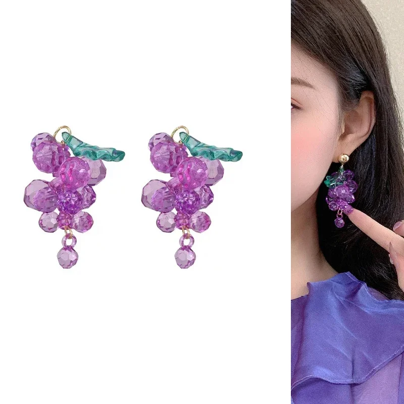 

Engood 50 шт. милый фиолетовый стеклянный пучок винограда фруктовый пучок для DIY серьги и ожерелья подвески швейная отделка и украшения ремесло