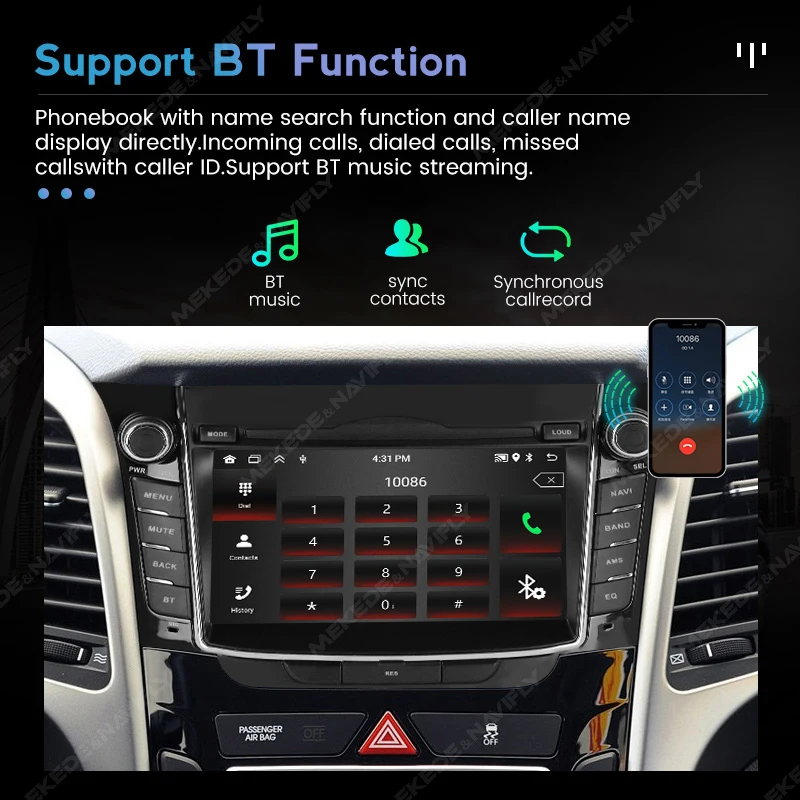 Android 13 Auto Car Radio Stereo Multimedia Video Player For Hyundai i30 Elantra GT 2011 - 2017 GPS Navigation CarPlay Audio RDS