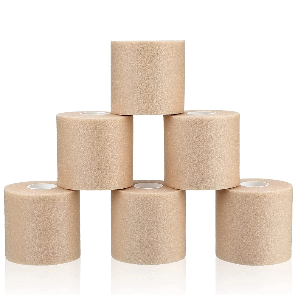 4 Rolos de Fita OK TAPE Pré-Enfaixamento de Espuma, Fita de Espuma para Esportes, Bandagem de Espuma para Tornozelos, Pulsos e Joelhos